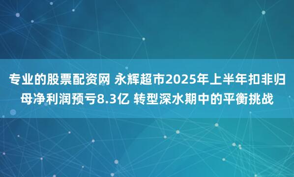 专业的股票配资网 永辉超市2025年上半年扣非归母净利润预亏8.3亿 转型深水期中的平衡挑战